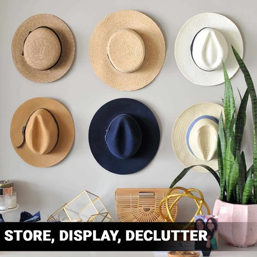 Cowboy Hat Rack Hanger 2 Pack Wall Mounted Hat Hanger Hooks Baseball Cap Fedo... - 第 6/9 張圖片