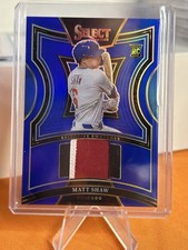 2025 Panini Select - Selective Swatches Matt Shaw #SS-MS Blue Prizm /49 MEM, RC
