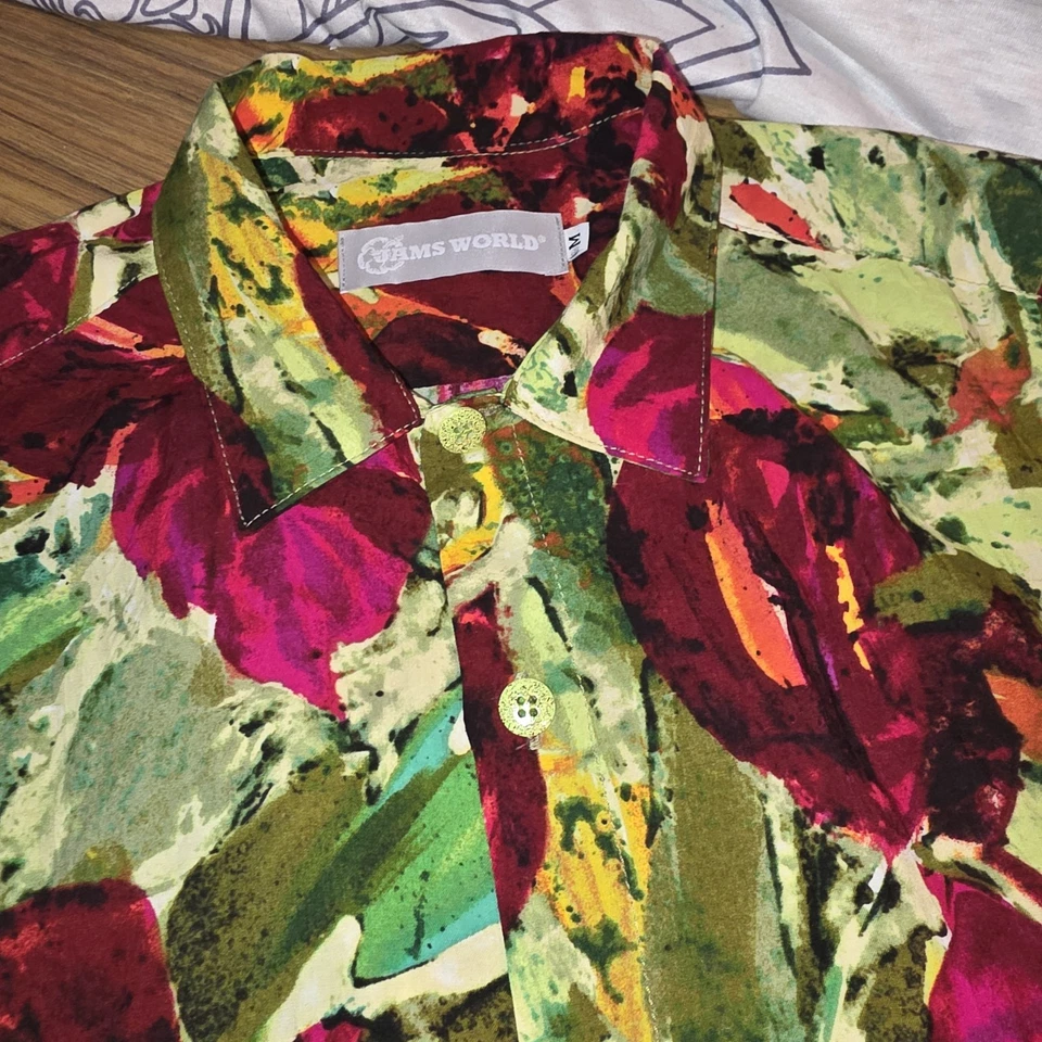 JAMS WORLD ANTHURIUM Sz XL AOP Floral Pocket Button Up Hawaii Vacation S/S Shirt - Image 2 of 4