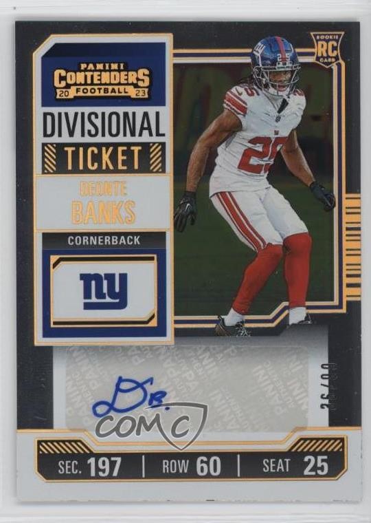 2023 Panini Contenders Divisional Ticket 36/99 Deonte Banks Rookie Auto RC 0eo6