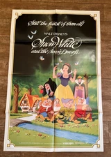 Walt Disney's Snow White and the Seven Dwarfs rerelease Poster 1983 theater fold