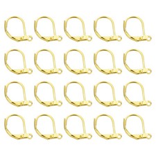 100Pcs LeverBack Earring Hooks French Ear Wire Earring Hook, Gold