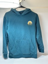 Vans Youth L Size Hoodie Green Pullover Sweatshirt Mountain Graphic Print Unisex