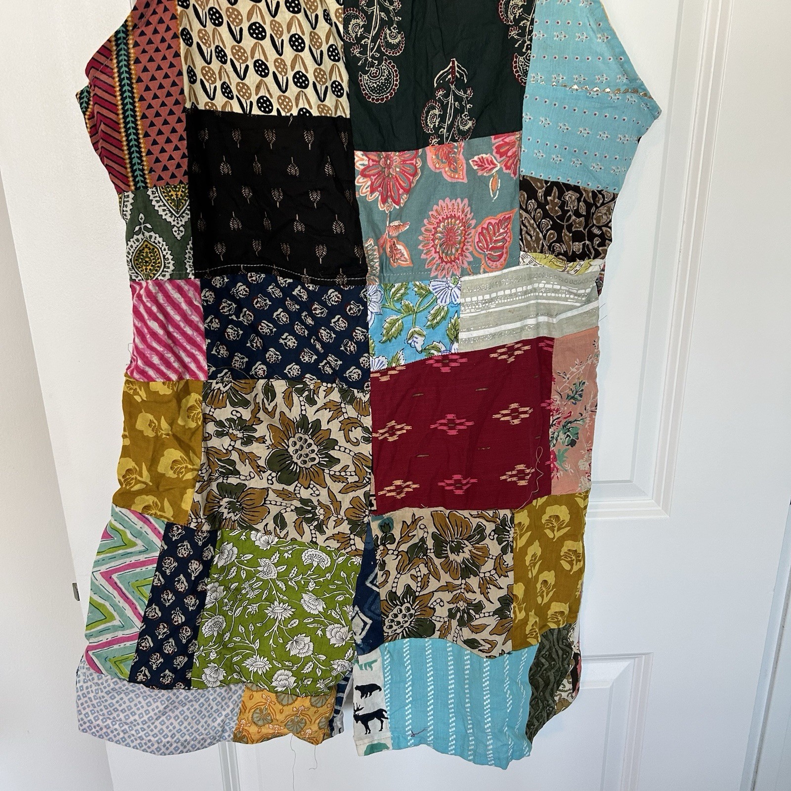 Ashley Taylor Patchwork Overalls Shorts Jumpsuit … - image 9