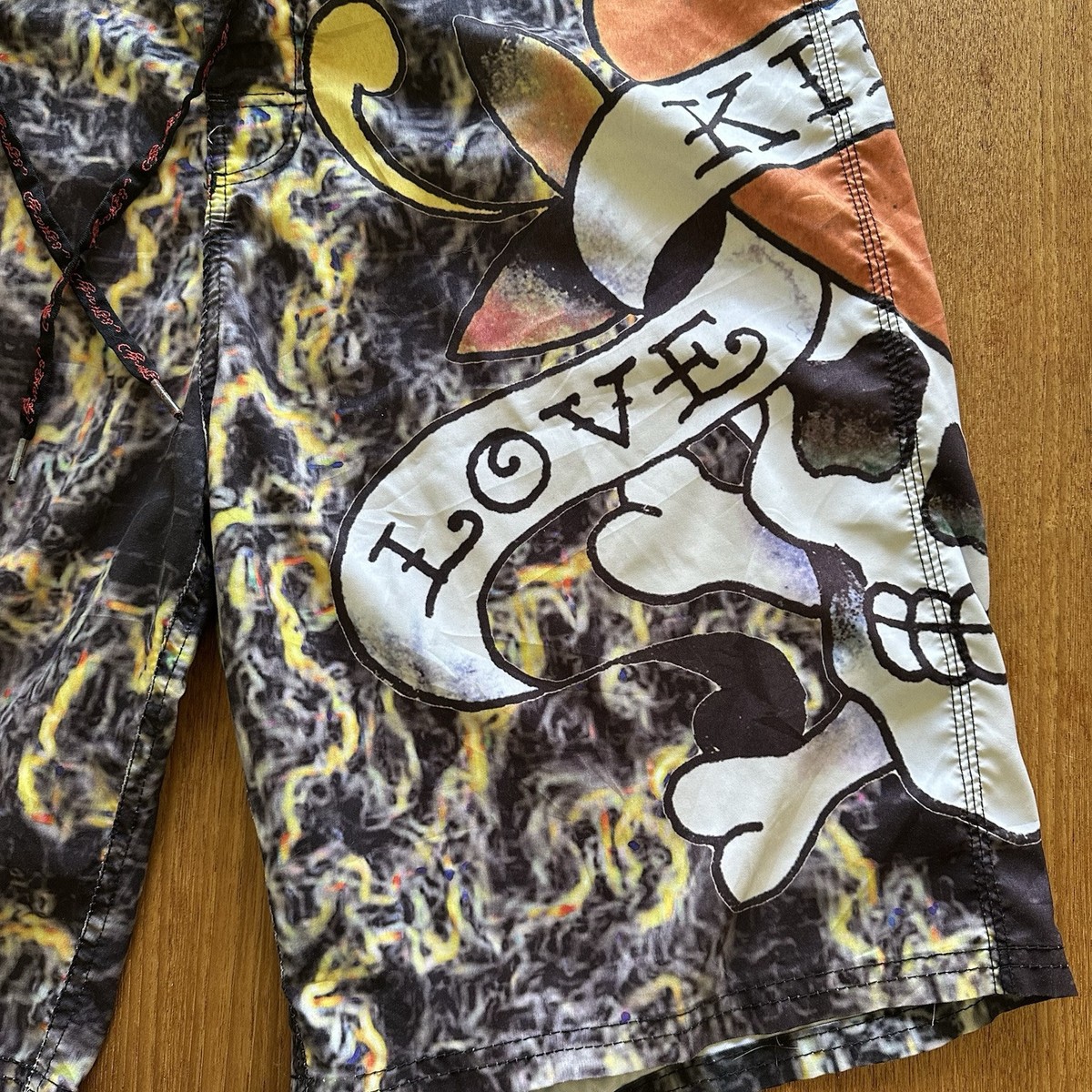 Y2K Men's Ed Hardy Surf Boardshorts Love Kills Slowly Swim Trunks