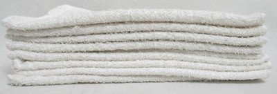 10 Washcloths J.R. United At Home Loop Terry Face Towel White New