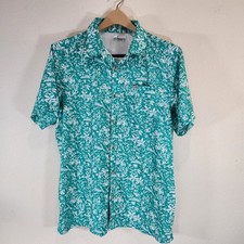 Columbia PFG Hawaiian Aloha Shirt Tropical Fishing Print Outdoors Men  s Medium