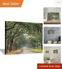 Oak Tree Canvas Wall Art: Green Landscape Artwork Forest Picture Painting Sma...