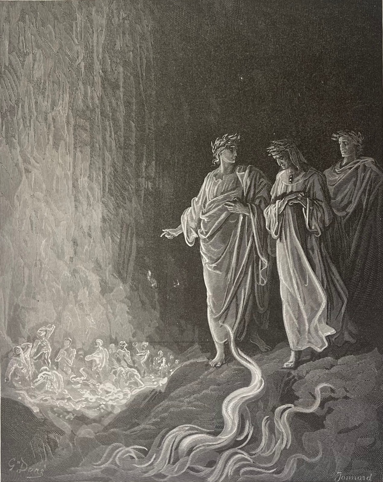 Dante Los Poetas En El Purgatorio Comedia Divina Gustave Doré 1884