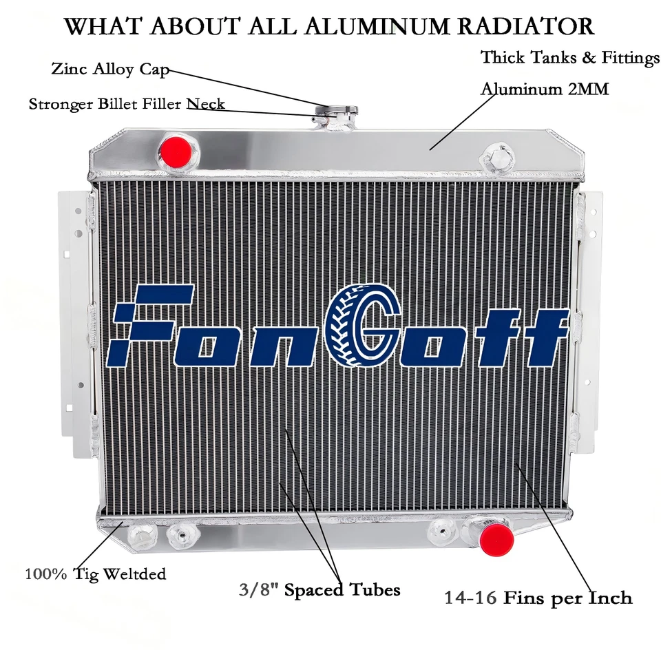 3 ROW Radiator For 1971-1979 1975 Dodge D100 D150 D200 W100 W200 V8 5.2 5.9 USA Foto 2 de 4