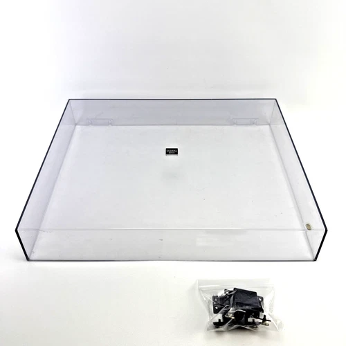 Technics SL-23 Turntable Dust Cover & Hinges - Genuine Parts. Small cig burn