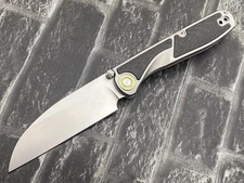 Twosun TS577-K110-CF Folding Knife K110 Blade Titanium/CF Handle Pocket Knife