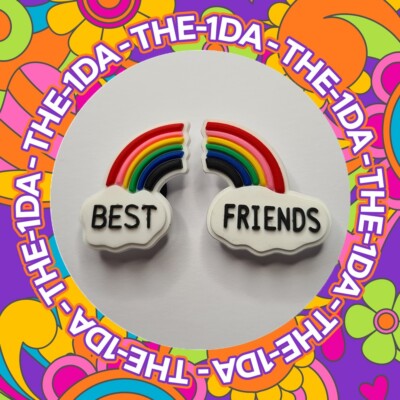 Super Cute Rainbow Best Friend Double Charm Charms For Crocs