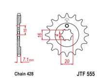 JT Front Sprocket 14 14T Tooth Yamaha TTR225 1999-2004
