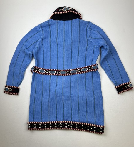 Vtg Storybook Knits Sz S Long Cardigan Sweater Southwest Embroidered Beading NEW - Picture 3 of 7