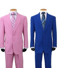 Men's Basic Polyester 2 button Jacket with Pant Suit Black By Fortino Landi 702