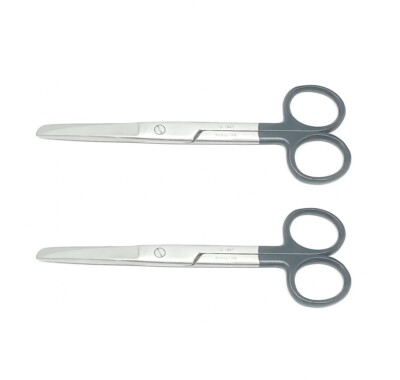 2 Premium Dressing Dissecting/Operating Scissors Black 5.5'' Straight Sharp/Blunt