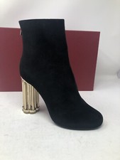 New Salvatore Ferragamo Womens Black Shoes Boots Size 6.5 C Fits A 7 M US 37 EU