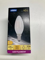 Xavax Led-Filament E14 4W (=40W) 230V Warmweiß 2700K 470Lm Matt Led (112828)
