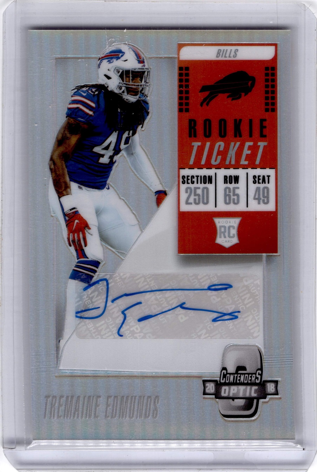 2018 Panini Contenders Optic #148 Tremaine Edmunds Autograph