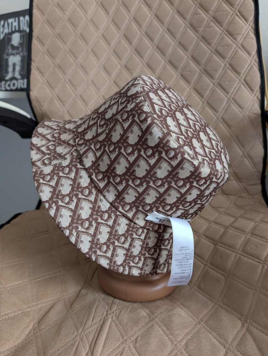 Christian Dior Diorissimo Reversible Leopard Fedora Bucket Hat Cap