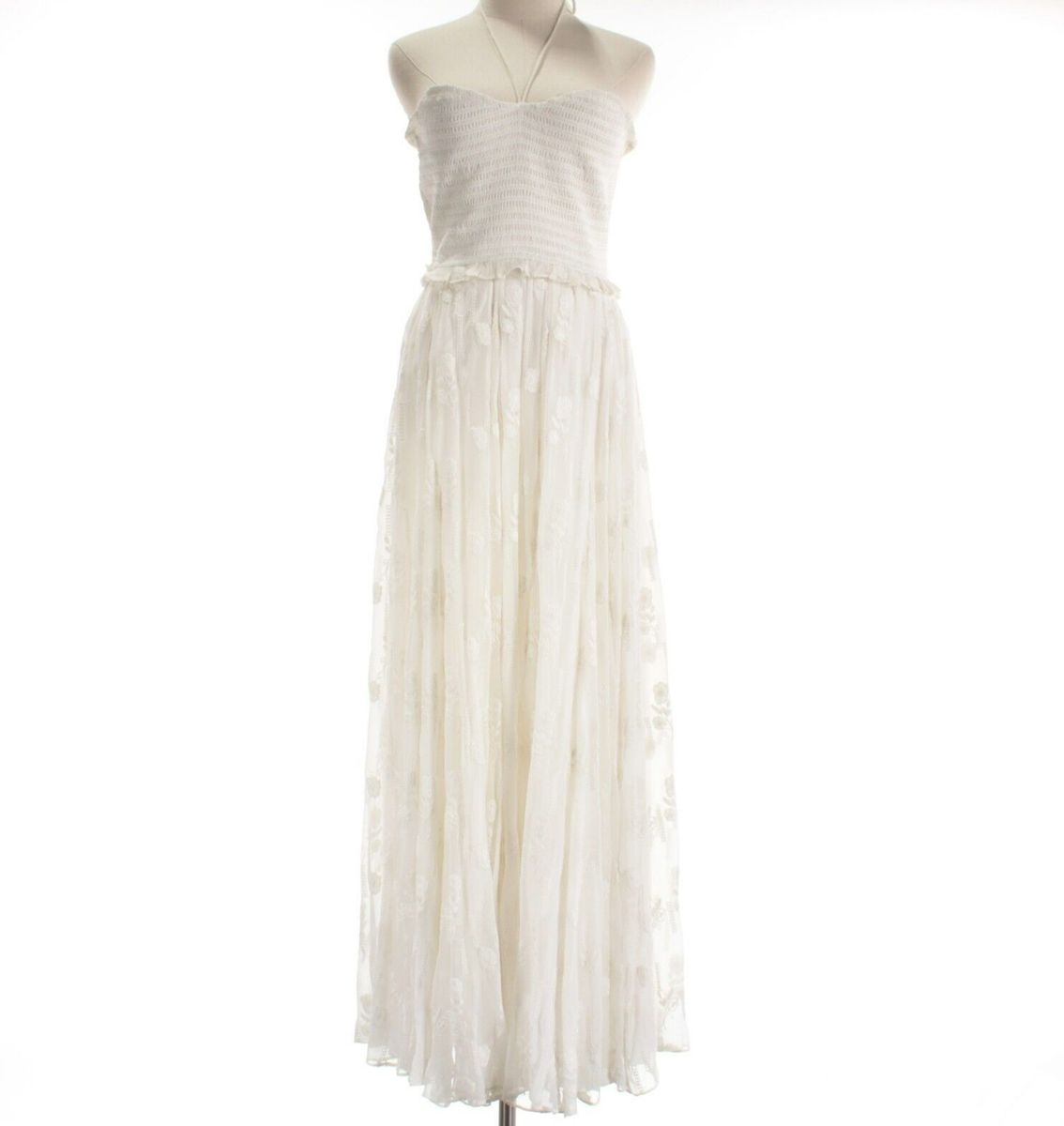 Rococo Sand NWT Smocked Top Long Halter Dress Size XS in Solid Off White |  eBay