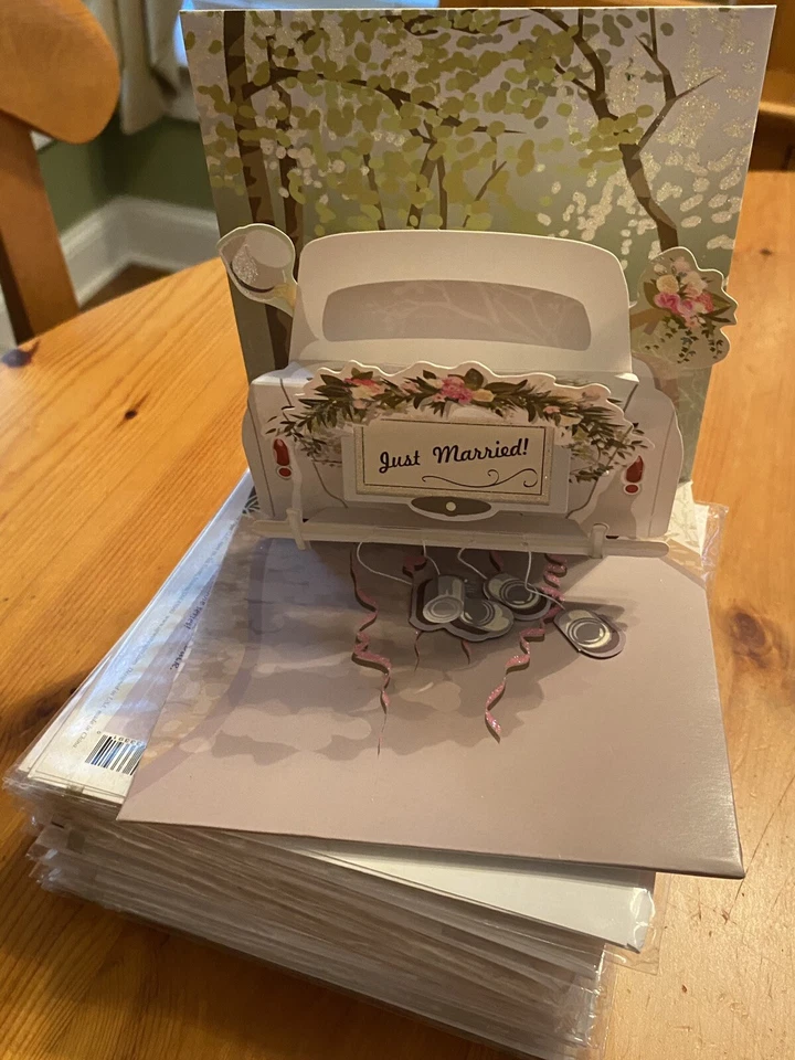 Lot Of 10 Wedding Greeting Cards 3-D Pop-up + Envelope Truck - Image 2 of 4