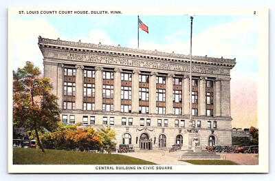 Postcard St. Louis County Court House  Civic Square Central Duluth Minnesota MN