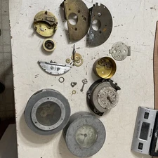 Antique Watchmans Clock Parts Lot Detex Grille Newman