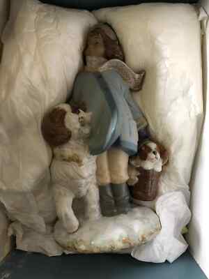 Lladro 01012517 Winter Wind Mädchen mit Hund - Neu im Karton