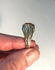 Huge Mandarin Garnet Power Ring Portuguese Round Cut 18K White Gold 9.44 Carats — photo 6