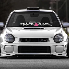 Stance Game Windshield JDM Car Sticker Banner Graphics Kanji Custom Decal Squid