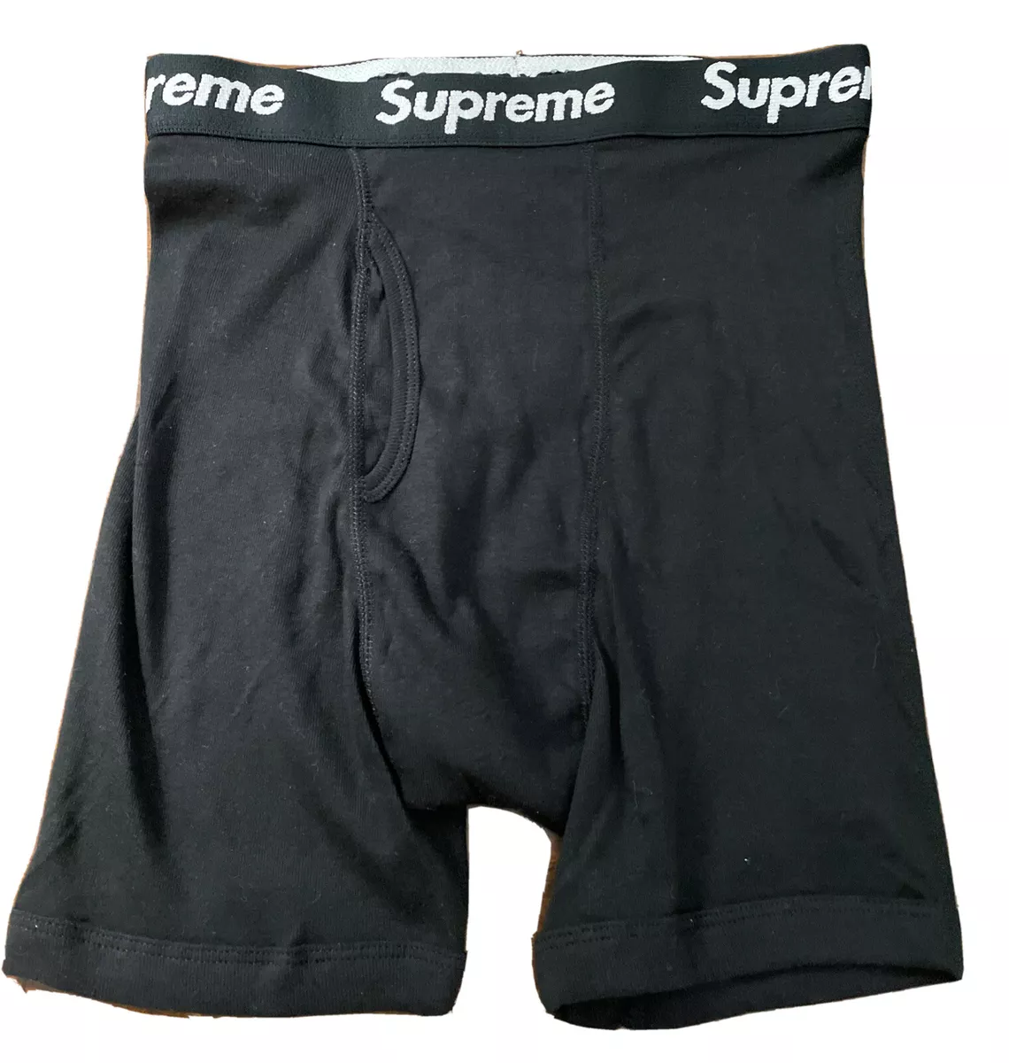 SUPREME/ HANES BOXER BRIEFS/ BLACK/ SINGLES (ONE BOXER) SIZE MEDIUM/  AUTHENTIC