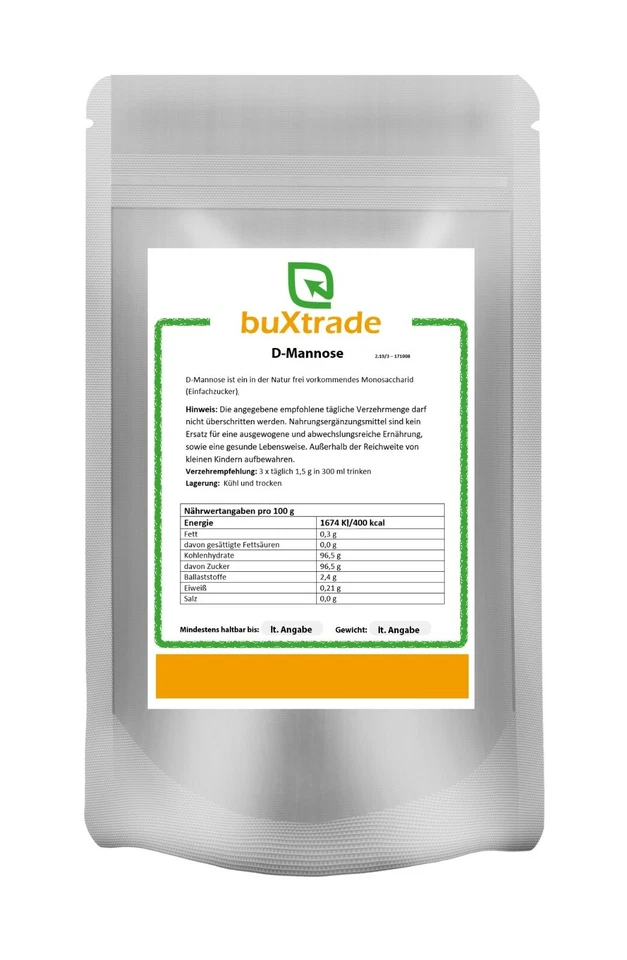 BUXTRADE 250g | D-mannosio | naturale | vegano | polvere | integratore alimentare | polvere