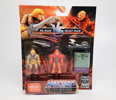 NEW He-Man vs Beast Man Mega Construx MOTU Masters Of The Universe Figures Set