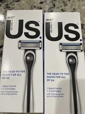 Lot Of 2 ~ SILVER BIC US. 5-Blade (Total 2 Razor Handle and 4 cartridges) UNISEX