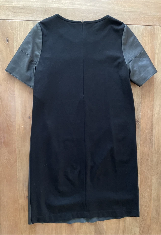 Max Mara Weekend Fiamma 羊皮前无袖紧身连衣裙 8 码黑色 — 第 2/4 张图片