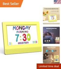 Interactive 7-Inch Kids LED Alarm Clock with Multilingual Features  Fun Design