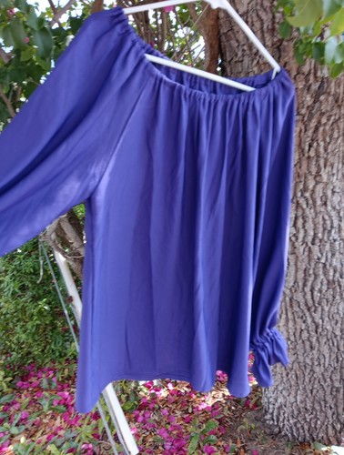 Purple Peasant Boho Hippie Renaissance Pirate Ethnic Top Long Sleeve Sz L/XL - Picture 4 of 6