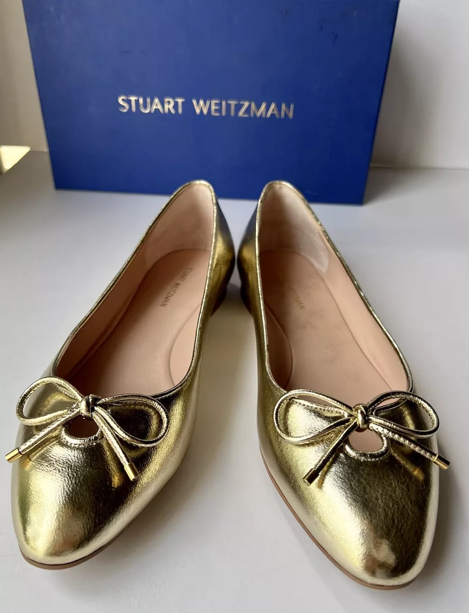 Stuart Weitzman Women s Gabby Ballet Flats Sparkling Gold US 8 eBay