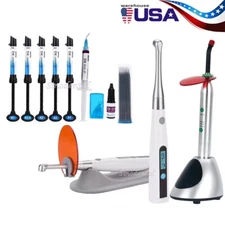 Dental Light Cure Composite Resin Etching Adhesive Kit/ LED Curing Light Lamp US