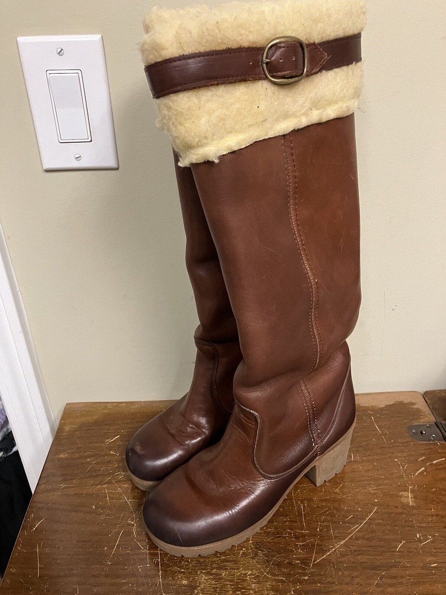 Frye Shearling Lined Over The Knee Boots Frye Vintage 1970's Knee