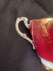 PARAGON Maroon Red Cup Saucer  Gold Harebell Gilt Filigree Floral Bouquets Eng. — photo 7