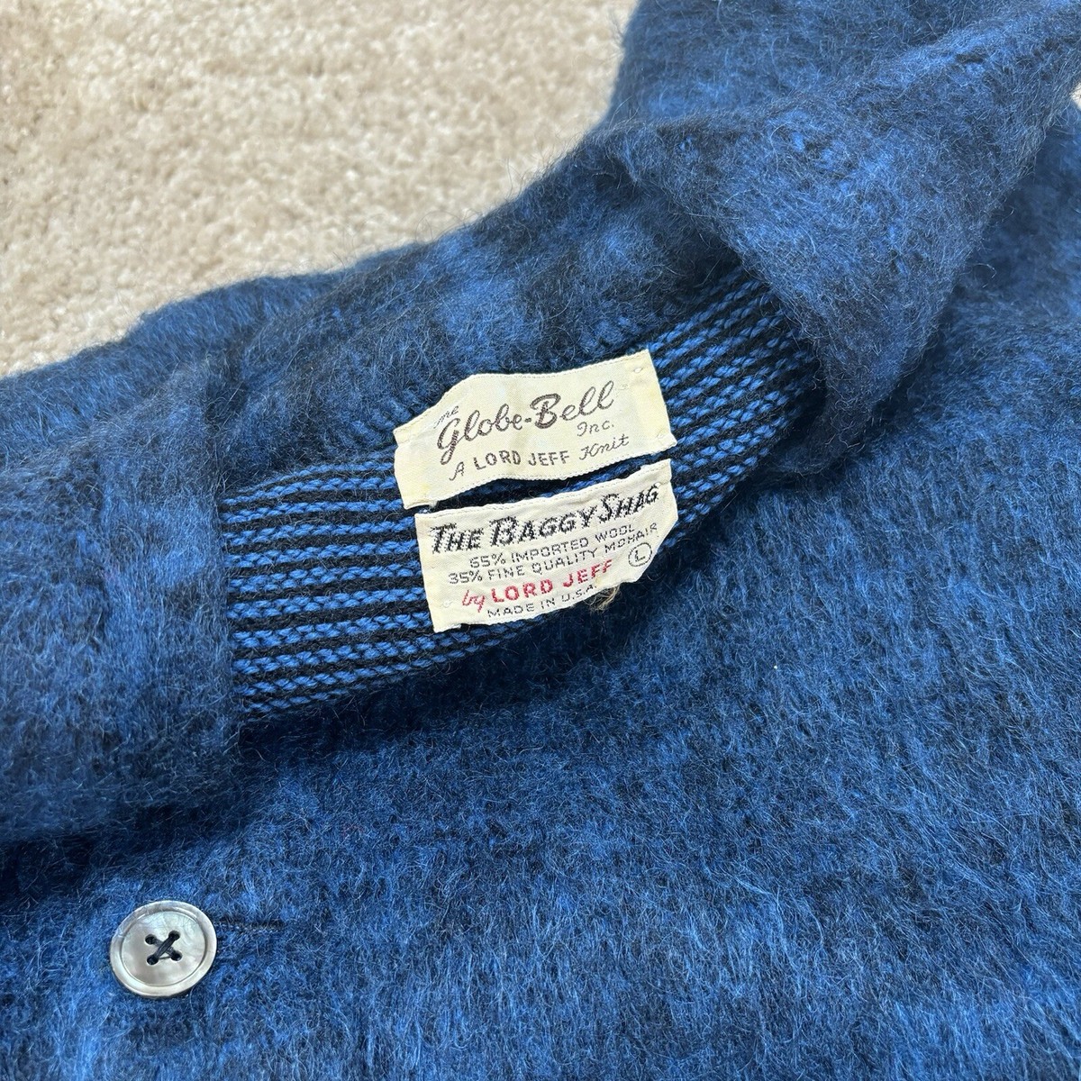 Vintage 1960s Mohair The Baggy Shag Lord Jeff Cardigan Vintage 1960s Mohair The Baggy Shag Lord Jeff Cardigan