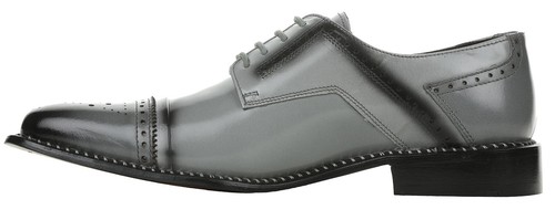 LIBERTYZENO Mens Genuine Leather Brogue Cap toe Formal Lace up Oxford Dress shoe - Picture 11 of 19