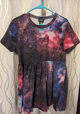 Hot Topic Midnight Hour Alien UFO Galaxy Dress "Get in Loser" Size XL
