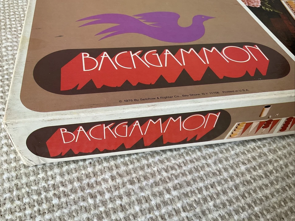 VTG Backgammon Selchow & Righter 1975 Board Game Wooden Pieces - Image 2 of 4