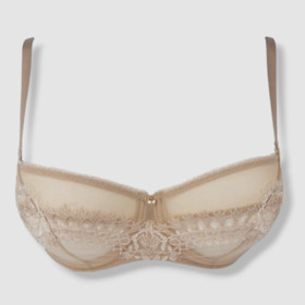 $184 Lise Charmel Womens Beige Ecrin Glamour Demi Cup Underwire Bra Size 34D