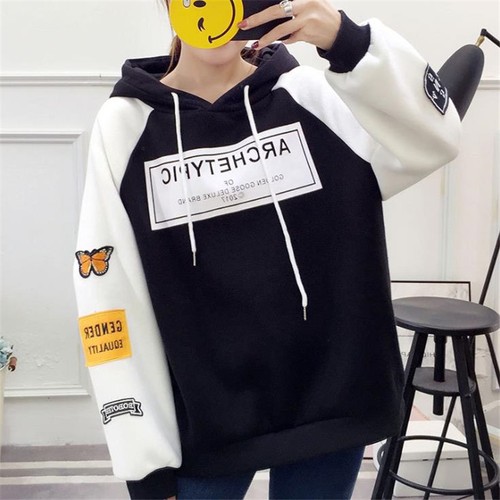 Korean Style Hoodies Women Thicken 