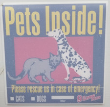 Cat Dog Pet Window door Animal IN CASE FIRE or Emergency Please Rescue Safety